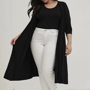 🆕️BLACK FIT & FLARE LONGLINE CARDIGAN / DUSTER - SUPER SOFT